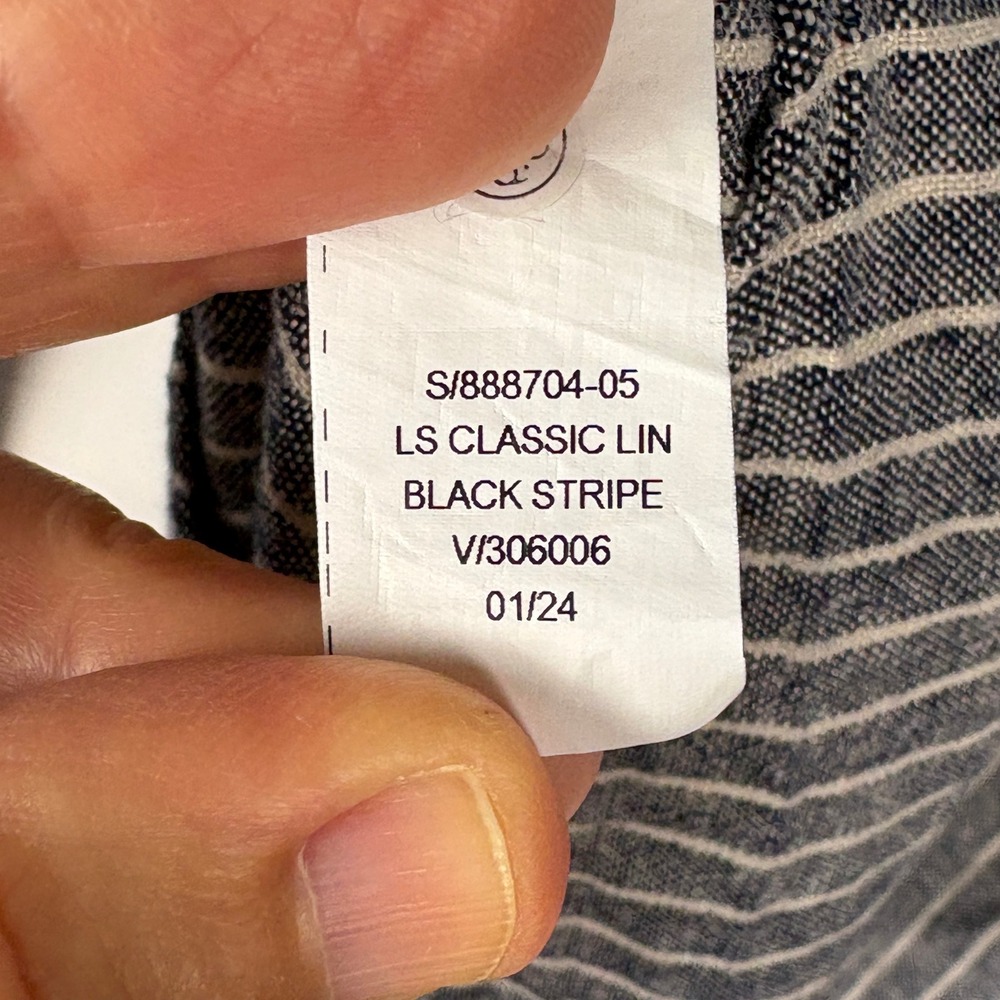 Banana Republic Women Long Sleeve Button Up Linen Blend Shirt XL Striped NWT - Picture 11 of 12